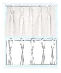 Textured Off White Linen Curtain Panel Tailored Heading